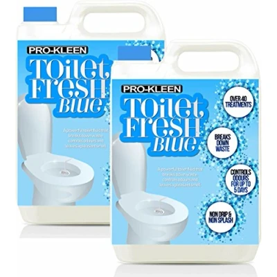 Image of Pro Kleen Toilet Fresh Cleaning Liquid 10L Kit High Concentrate, Easy to Use, Fluid Blue Formula for Caravans, Motorhomes &amp; Boats Breaks Down Waste Leaves a Pleasant Smell