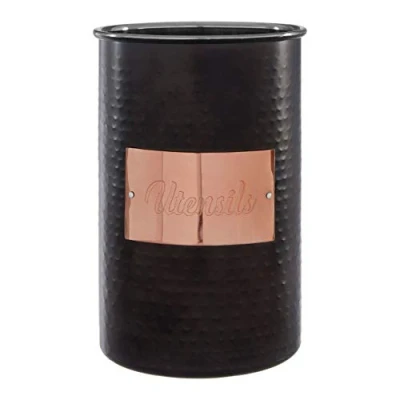 Image of Premier Housewares 507381 Utensil Holder, Stainless Steel, Black