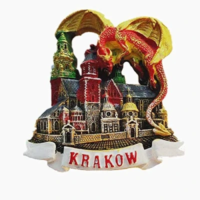 Image of Red Dragon of Krakow Poland 3D Fridge Magnet Travel Souvenir Gift,Home &amp; kitchen Decoration Magnetic Sticker Refrigerator Collection