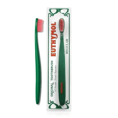 Image of Euthymol Regular Toothbrush, Compact Small Full Head, Soft Bristle, Triple Curve Ergonomic Manual Toothbrushes, Deep Cleaning, Sensitive Gums Teeth, Daily Oral Enamel Dental Care