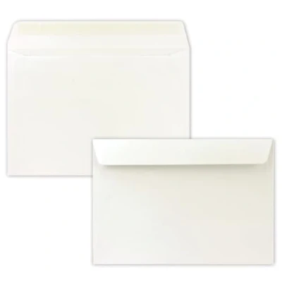 Image of 50x envelopes DIN C5 natural white (white) 16.2 x 22.9 cm self adhesive elegant for large invitations and cards birthdays or weddings