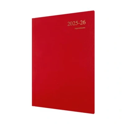 Image of Collins &#039;Essentials&#039; 12 Month Mid/Academic Year Planner, July 2025 2026 Week to View Appointments Diary, A4 Hard Cover, Red