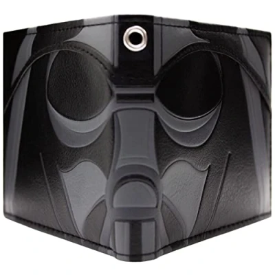 Image of Star Wars Darth Vader Helmet Join The Dark Side! Wallet Bi Fold ID &amp; Card Holder, Black