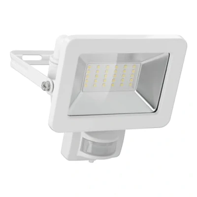 Image of goobay 53882 LED Spotlight Motion Sensor Outdoor 30 W/PIR IP44 / Neutral White Light 2550 lm/LED Floodlight Wall Mounting/Garden Spotlight/White