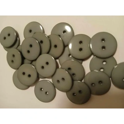 Image of 25 x Grey Plain Round 18mm Resin Sewing Buttons for Knitting, Arts, Crafts and Clothes