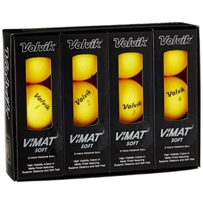 Image of Volvik Unisex&#039;s Vimat Golf Ball, Yellow, one size