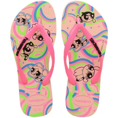 Image of Havaianas Powerpuff Girls Tbar sandals for kids, Size: 29 30, Ballet rose shoes