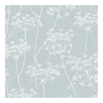 Image of Superfresco Easy Aura Light Blue Floral Wallpaper Paste The Wall &amp; White Contemporary Sprig Motif Design