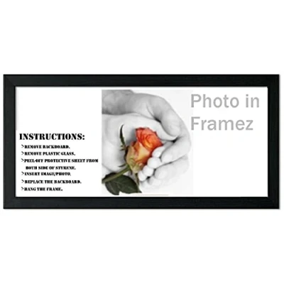 Image of 28&quot; X 12&quot; Black Panoramic Sizes Picture Frames Photo Modern Poster Frame (Black, 28&quot;x12&quot;)