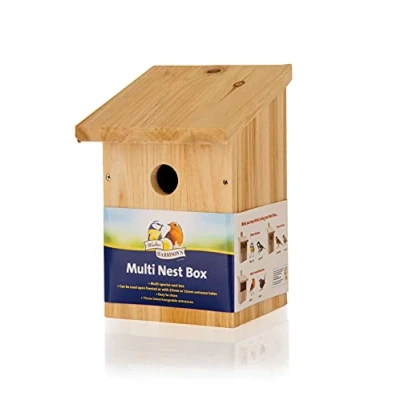 Image of Walter Harrison&#039;s Wooden Wild Bird House Garden Nest Box Multi Entrance 25mm Hole/32mm Hole/Open Fronted