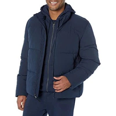 Image of Amazon Essentials Men&#039;s Mock Neck Puffer (Available in Big &amp; Tall), Navy, L