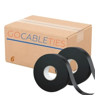 Image of Gocableties 6 Rolls, Black Self Amalgamating Tape, 19mm x 5m, Waterproof Rubber Tape for Cable and Pipe Repair, Sealing Joints, Insulating Electrical Connections