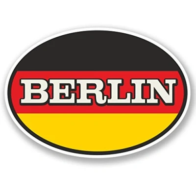Image of 2 x 10cm/100mm Berlin Vinyl Sticker Decal Laptop Travel Luggage Car Bike Sign Fun #4342