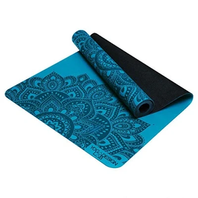Image of YOGA Design LAB The Infinity Mat Luxurious Non Slip Provides Unparalleled Grip to Support and Align You Beautifully Eco Friendly 4 Colors w/Carrying Strap! (Mandala Aqua, 3mm)