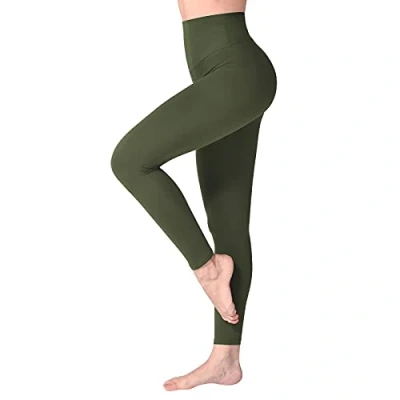 Image of SINOPHANT High Waisted Leggings for Women, Buttery Soft Elastic Opaque Tummy Control Leggings, Plus Size Workout Gym Yoga(ArmyGreen1,S M)