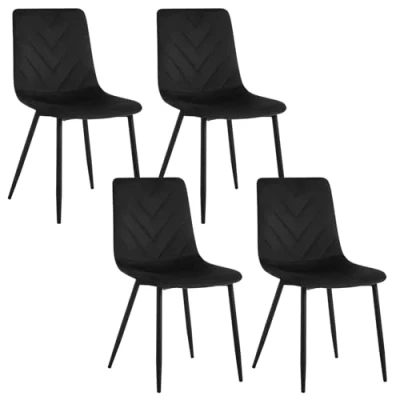 Image of Lestarain LCNI130002 4 Dining Room Chairs, Kitchen Chairs with Backrest, Modern Design Chair, Velvet Chair Metal Legs, Upholstered for Room, Kitchen, Living 150 kg Load