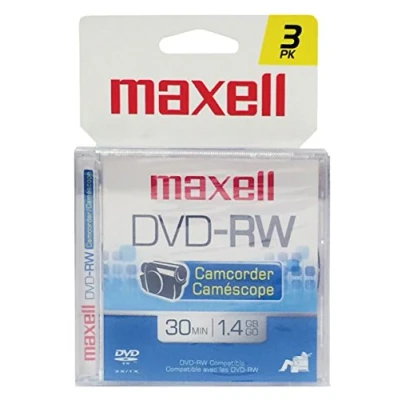 Image of Maxell 567655 DVD RW Camcorder Rewriteable 3 Pack Jewel Case