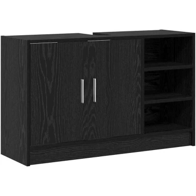 Image of vidaXL Sink Cabinet Black Oak 90x29x55 cm Engineered Wood