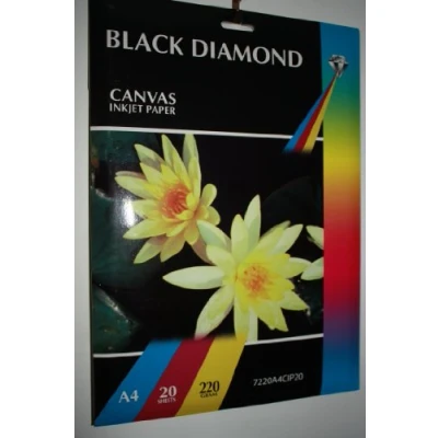 Image of 20 Sheets Black Diamond Heavyweight Doublesided Hi Res A4 220gsm Light Canvas Effect White Inkjet Printer Paper (Not 100% Cotton Canvas)