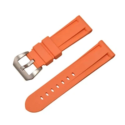 Image of Watch Band Silicone Strap Orange Sport Diving TPU Rubber Wristband Replacement 22mm