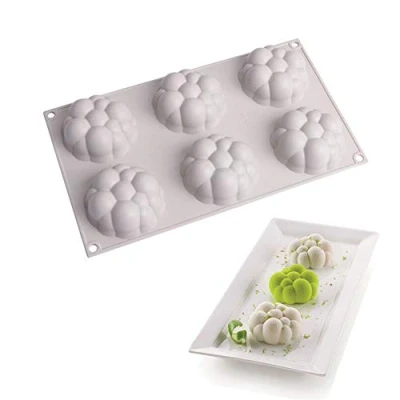 Image of DUBENS Round cloud shape silicone mould bubble mousse cake dessert decoration tools (6 hole small)