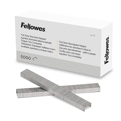 Image of Fellowes Staples 24/8mm for Full Strip Staplers Box of 5000, 1 Pack Silver
