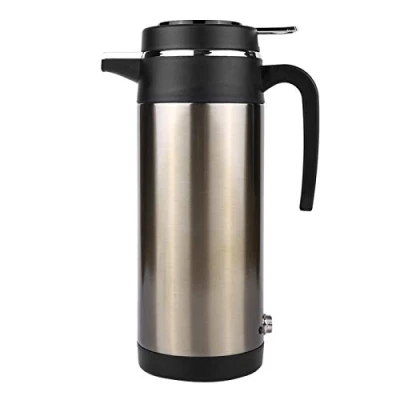 Image of Water Kettle, 1200ml Car kettle Stainless Steel 200W 12V/24V Cigarette Lighter Travel Heating Bottle for Coffee Drinks Heating(12V)