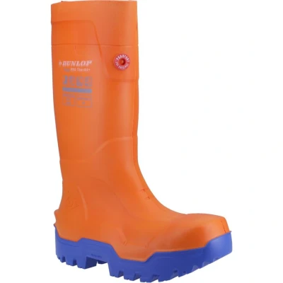 Image of DUNLOP FIELDPRO THERMO+ Safety Wellington Orange Euro 45