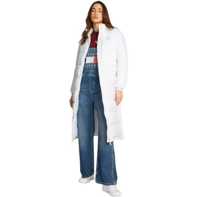 Image of Tommy Jeans MAXI Essential Puffer Winter jacket, Women&#039;s, Size: Medium, White