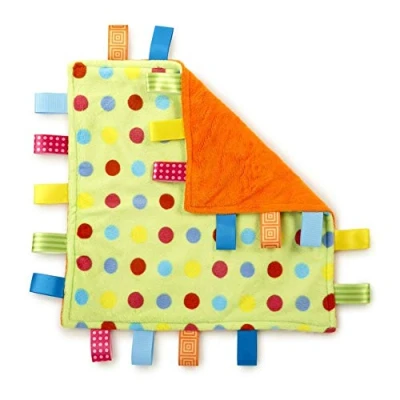 Image of G Tree Tag Blanket Baby Infant Comfort Plush Security Cute Soft Kids Teething Toy Newborn Gift Birthday Present(Green Dot)