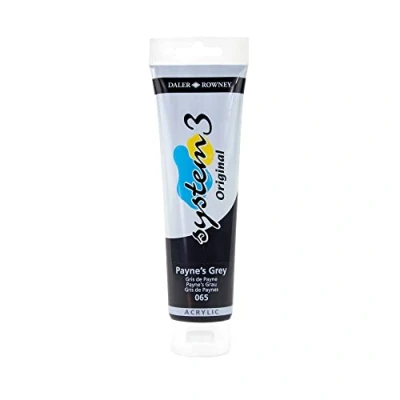 Image of Daler Rowney System3 Acrylic Paint, Plastic Tube, 5.07oz 150 ml, Payne&#039;s Grey