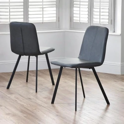Image of Julian Bowen Black Wood Goya Dining Chairs Set of 2