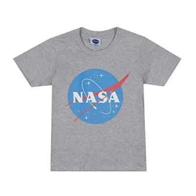 Image of Nasa Boy&#039;s Original Logo T Shirt, Grey Marl, 7 8 Years UK
