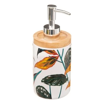Image of 5 Five simply smart Palawan Decorative Ceramic Soap or Lotion Dispenser, Stoneware, Multicolored, cm