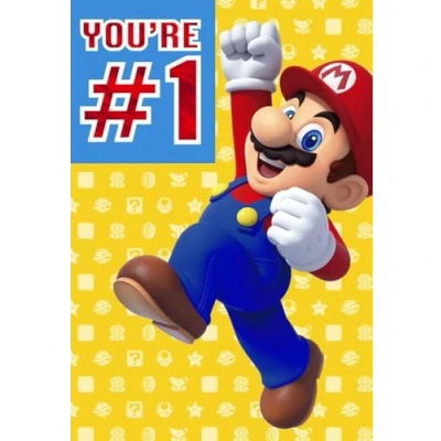 Image of Cards Hallmark Mario Brothers Father&#039;s Day You&#039;re #1 number one