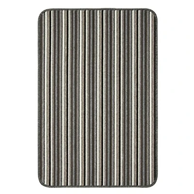 Image of eXtreme Dandy by William Armes, Ios Stripe Indoor Washable Rug (Silver, 80 x 50cm)