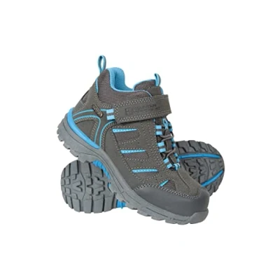 Image of Mountain Warehouse Drift Junior Kids Boots Waterproof Rain Boots, Durable Walking Shoes, Breathable Childrens Hiking Good Grip Footwear For Both Girls &amp; Boys Grey Shoe Size 12