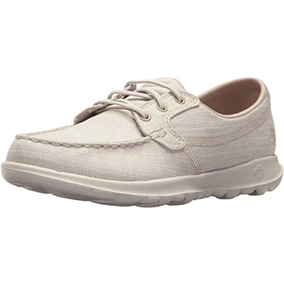 Image of Skechers Women&#039;s 15433 Boat Shoes, Beige (Taupe), 8 UK