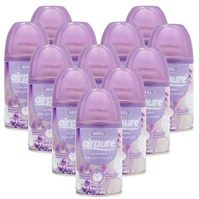 Image of airpure Auto Spray Refills 250ml 12 Tins, Lavander, Lavender