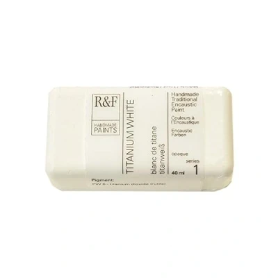 Image of R &amp; F 40ml (small cake) Encaustic (Wax Paint) Titanium White (1110)