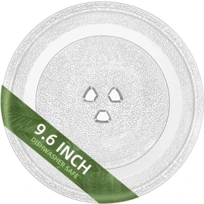 Image of UTIZ 245mm 9.6&#039;&#039; Inch Universal Microwave Turntable Glass Replacement Plate Tray with 3 Fixers Strong Durable Scratch Resistant