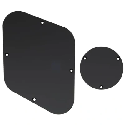 Image of Musiclily LP Control Back Plate and Rear Toggle Switch Cover Set for USA Les Paul Electric Guitar, 1Ply Matte Black