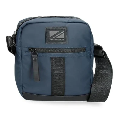 Image of Pepe Jeans Hoxton Medium Blue Shoulder Bag 17 x 22 6 cm Polyester, blue, One Size, Crossbody