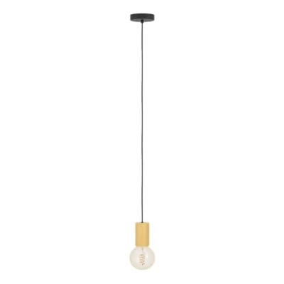 Image of EGLO Pozueta 1 pendant light, bulb, black/brown