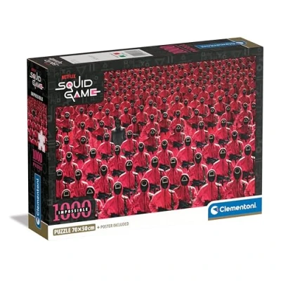 Image of Clementoni Jigsaw Puzzle Impossible Squid Game 1000 Pieces Poster Included, For Adults 14 99 Years, Gift Men/Women, Netflix, Hard Jigsaw, Difficult Puzzle, Made In Italy, 39858