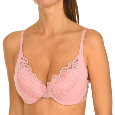 Image of Guess Womenss underwired bra with elastic lace sides O0BC01PZ01C Pink Size 34B
