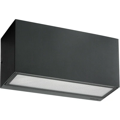 Image of Asker 1 Light Outdoor Up / Down Wall Lantern Graphite IP65, E27