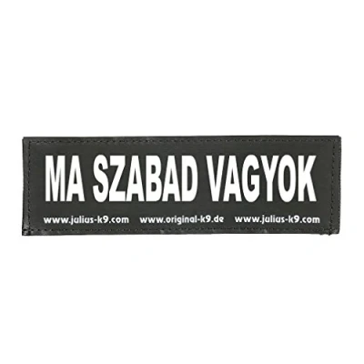 Image of Interchangeable Patches, 1 pair, MA SZABAD VAGYOK, Size: Small, Black