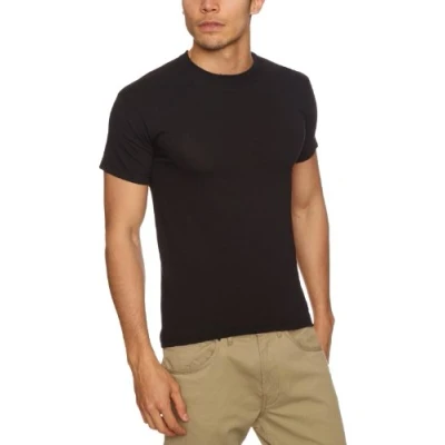 Image of Fruit Of The Loom Original T 5 Pack Logo Men&#039;s Shirt Black XX Large