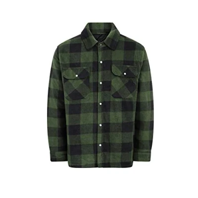 Image of Champion Mens Kinross Fleece Padded Lumberjack Style Shirt Green XXL